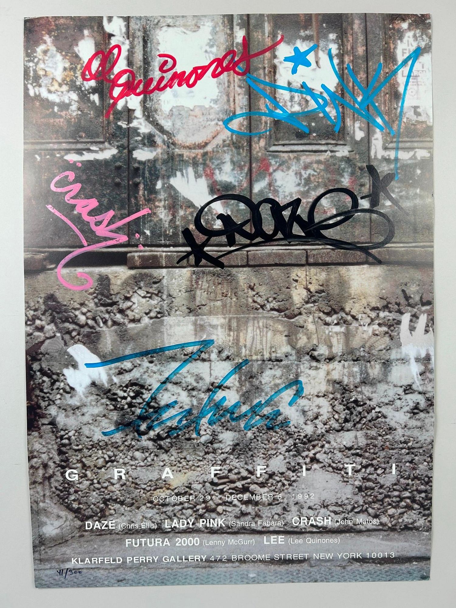 Graffiti 1992 Exhibition Poster, Signed by Crash, Futura, Daze