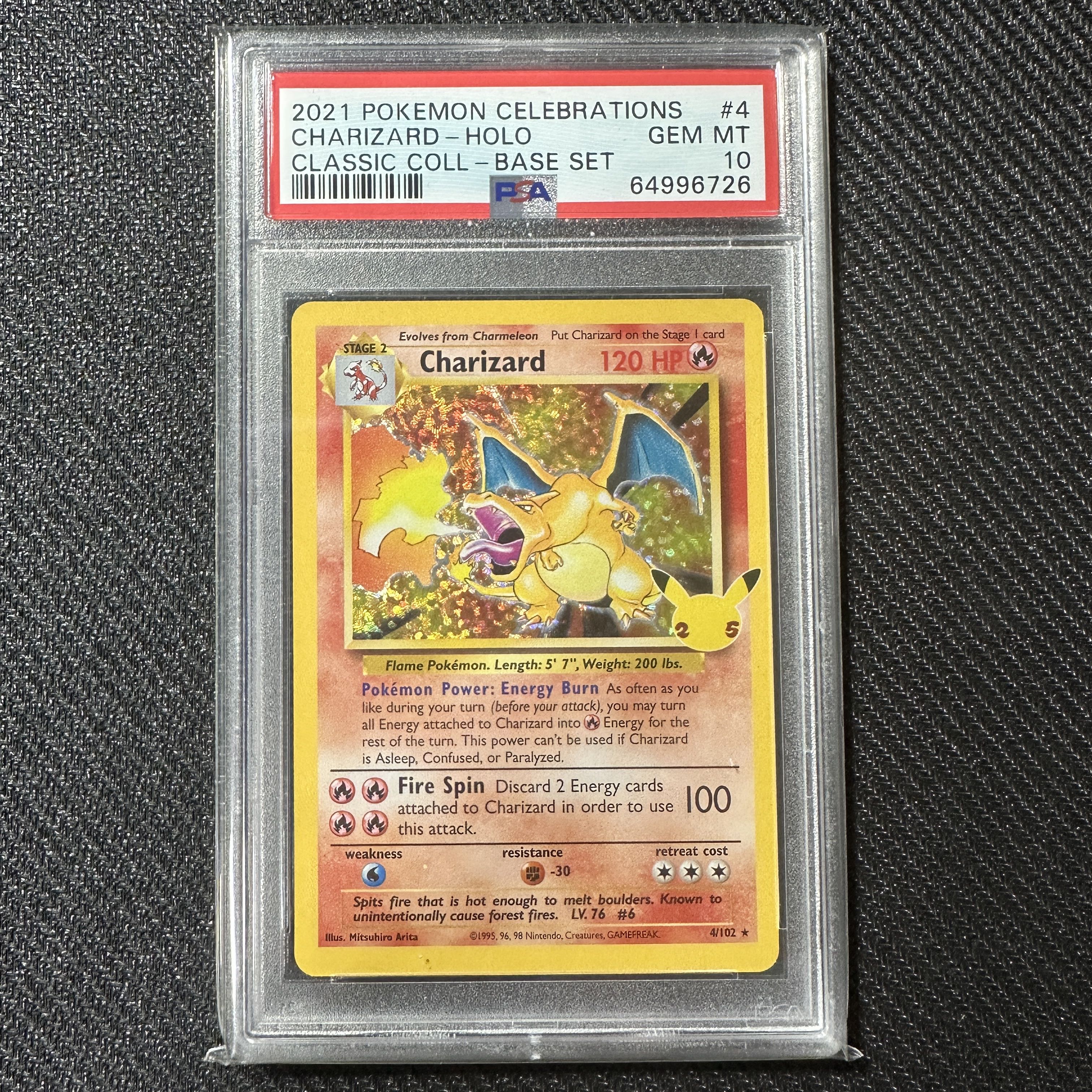 PSA10 Charizard 25th Promo English Umi Outside Edition 1枚 (Used