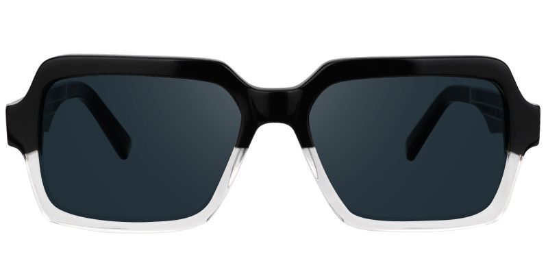 Jack Rectangle Black & Clear Sunglasses | Zeelool Glasses