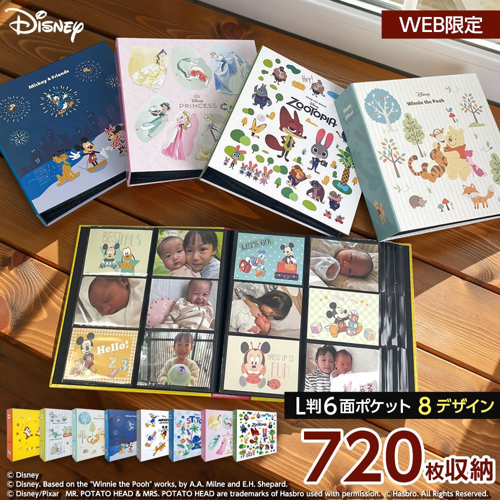 WEB限定】Disney ディズニーキャラクター L判 720枚収納 アルバム 高