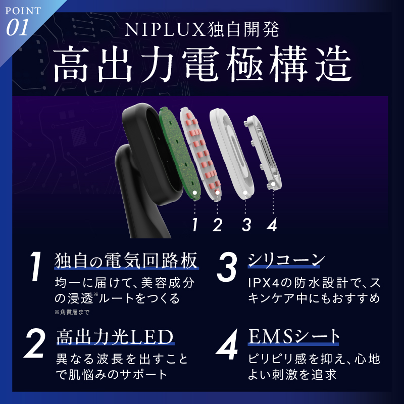 EMS×光LEDリフトケア】REFINE EYE 目元美顔器 | NIPLUX（ニップ