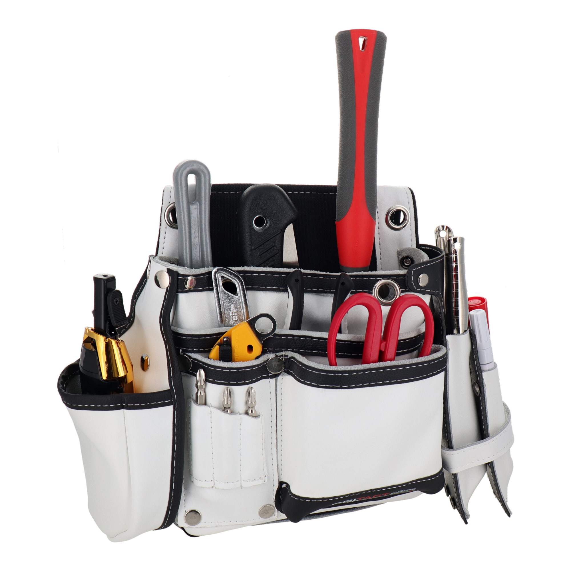 DTL-99-WH 作業ベルト・収納袋 釘袋 本革卓越 釘袋2段 サイドケース付