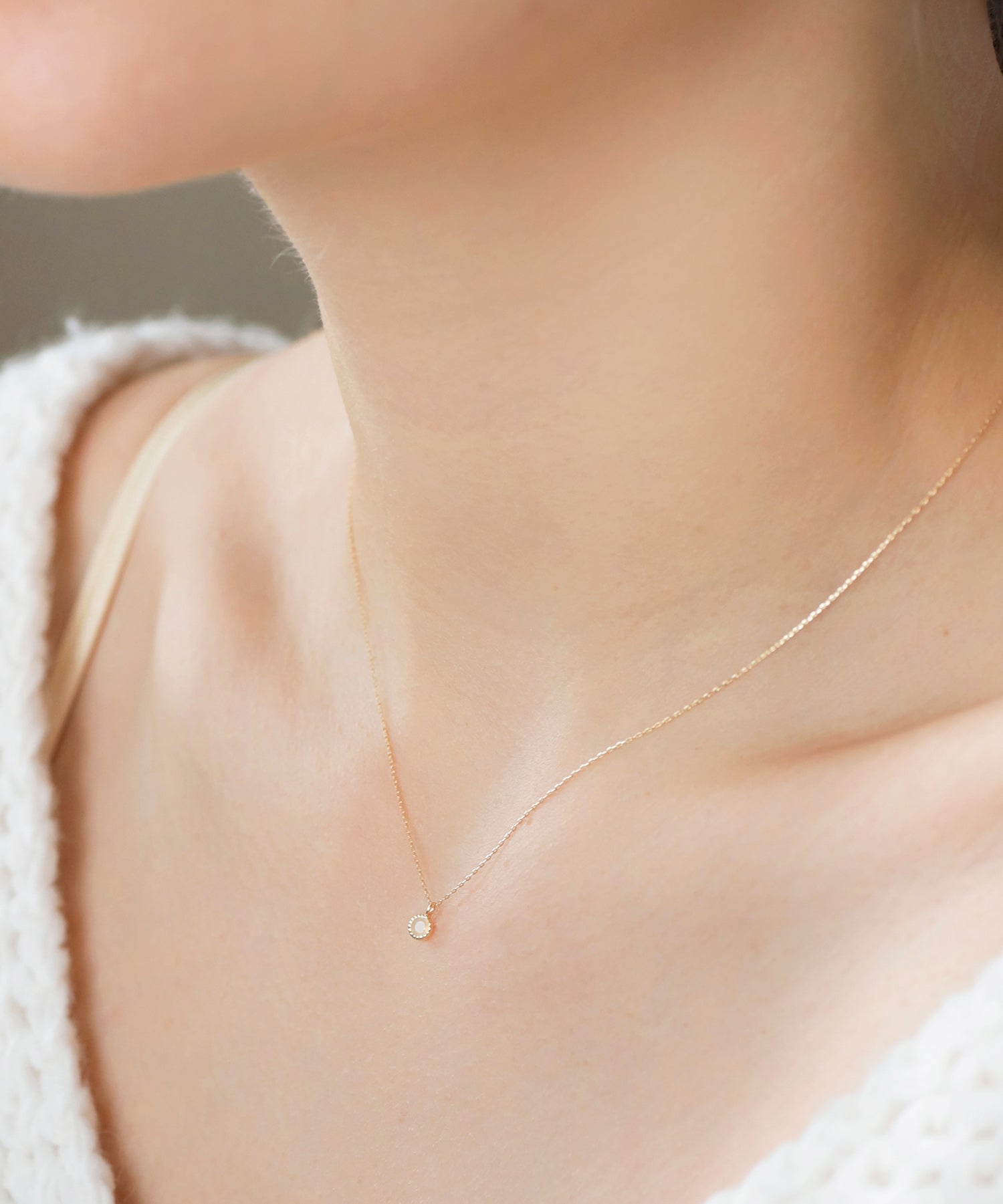 mimi33】オパールネックレス[K10][Basic]｜アネモネ・シエナロゼ