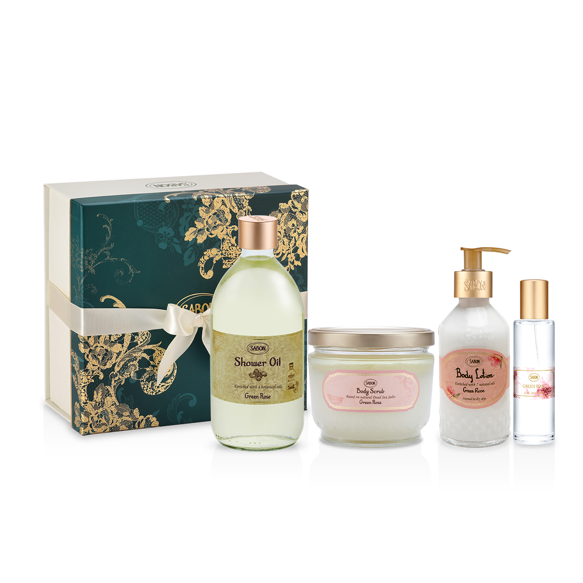 ボディケア 4STEP レギュラーセット (グリーン・ローズ)』 | SABON