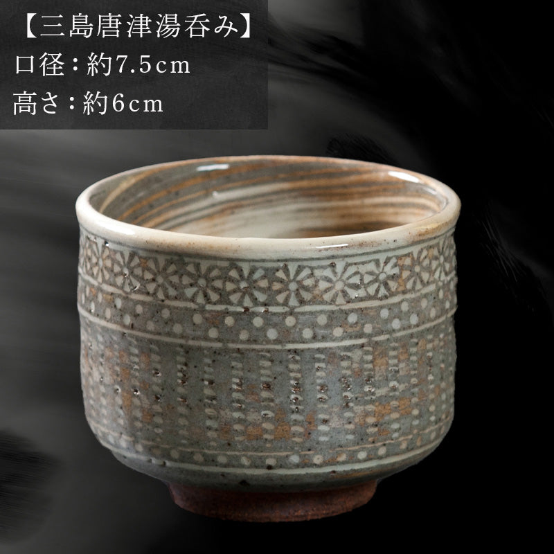 唐津焼 鏡山窯 湯呑み カップ 三島唐津 お茶 酒 湯飲み 湯のみ 食器