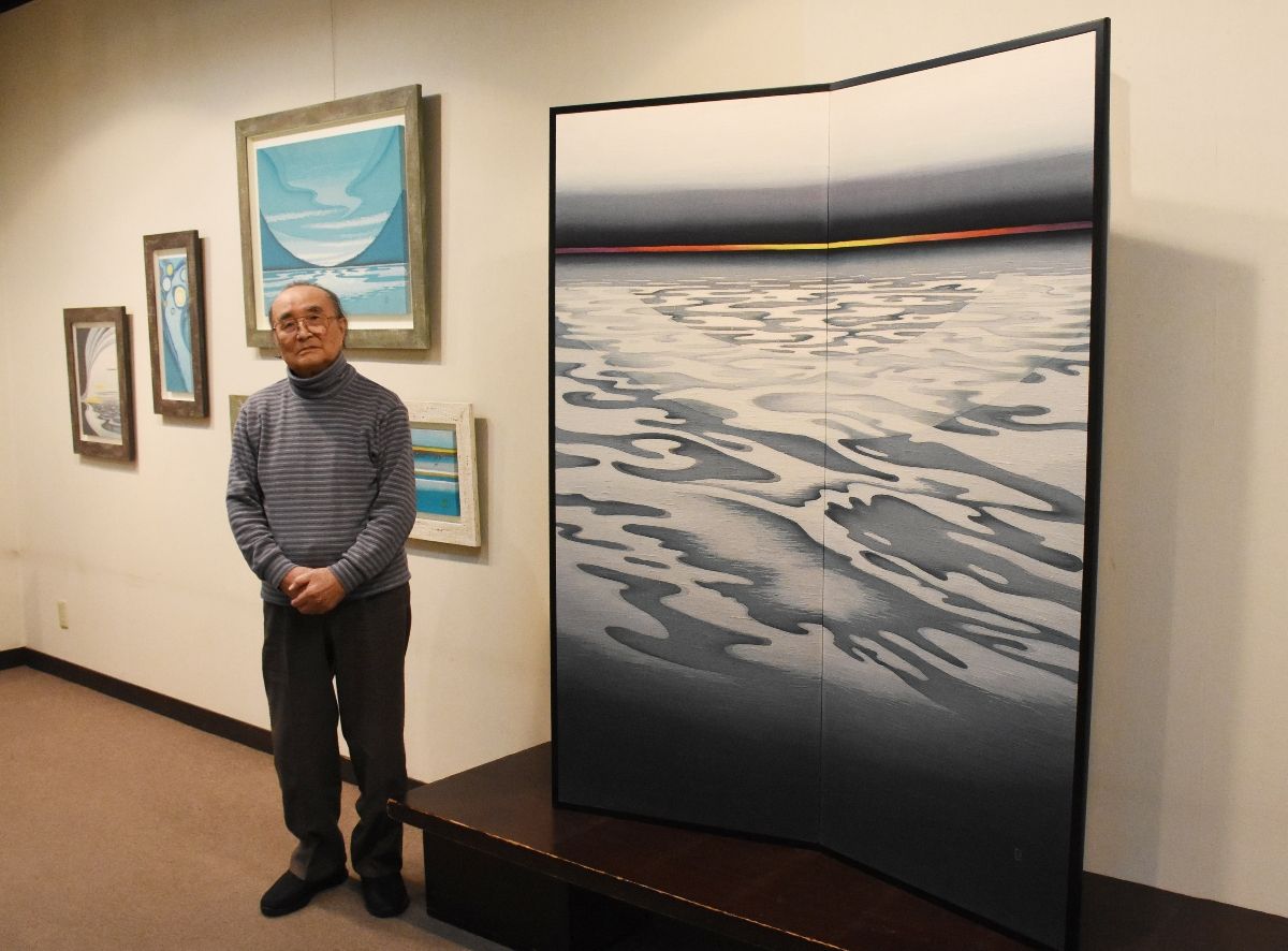 小川泰彦さん、詩情豊かな染色世界 91歳の匠、海題材に意欲作