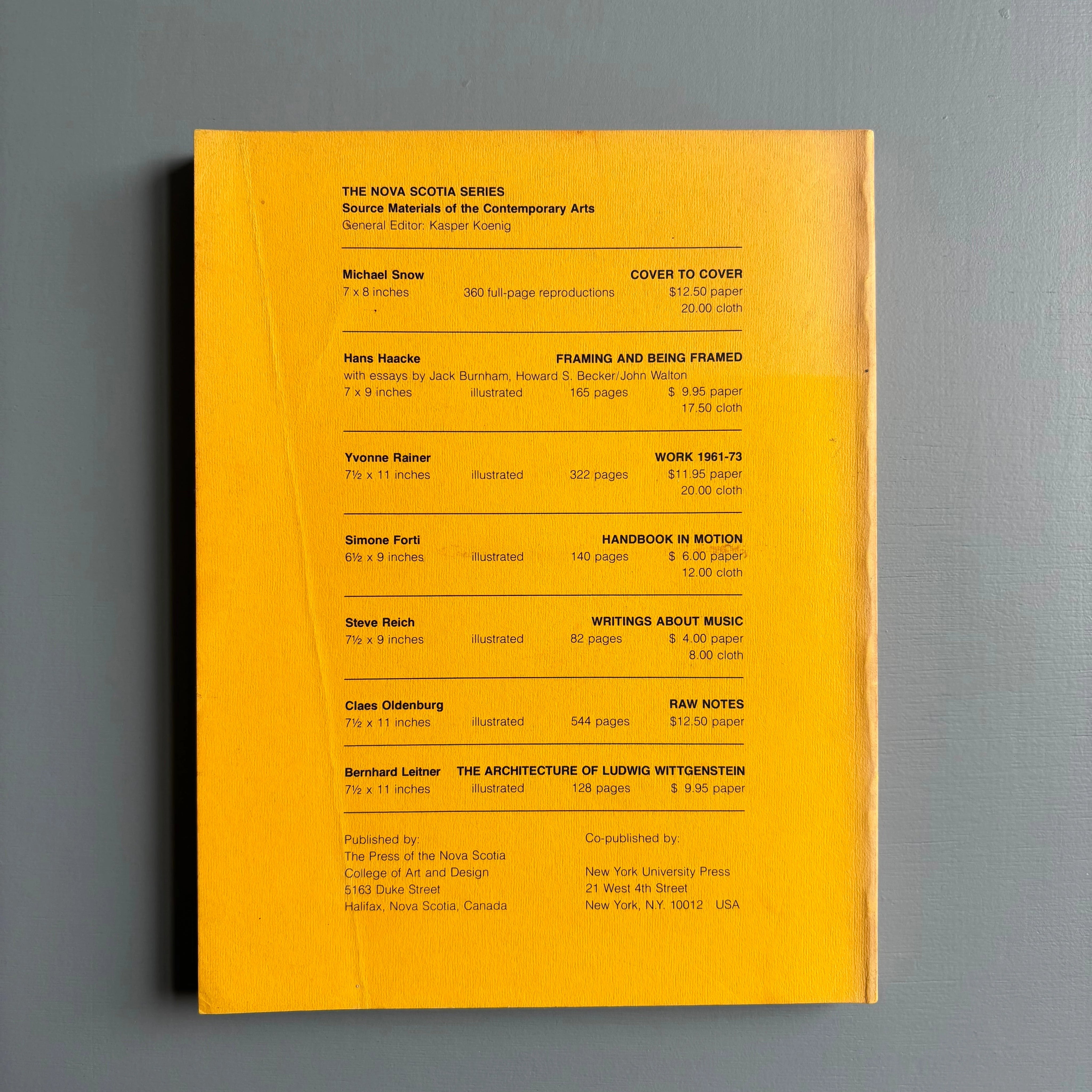 Donald Judd - Complete Writings 1959-1975 - Nova Scotia 1975