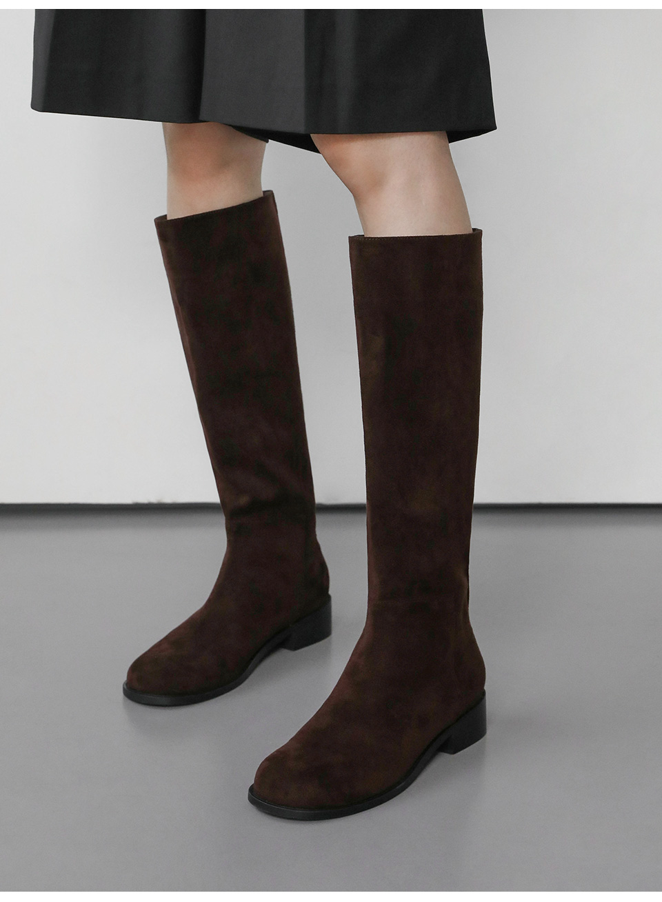 Jade ラウンド スエード ロングブーツ (3.5cm) | SAPPUN