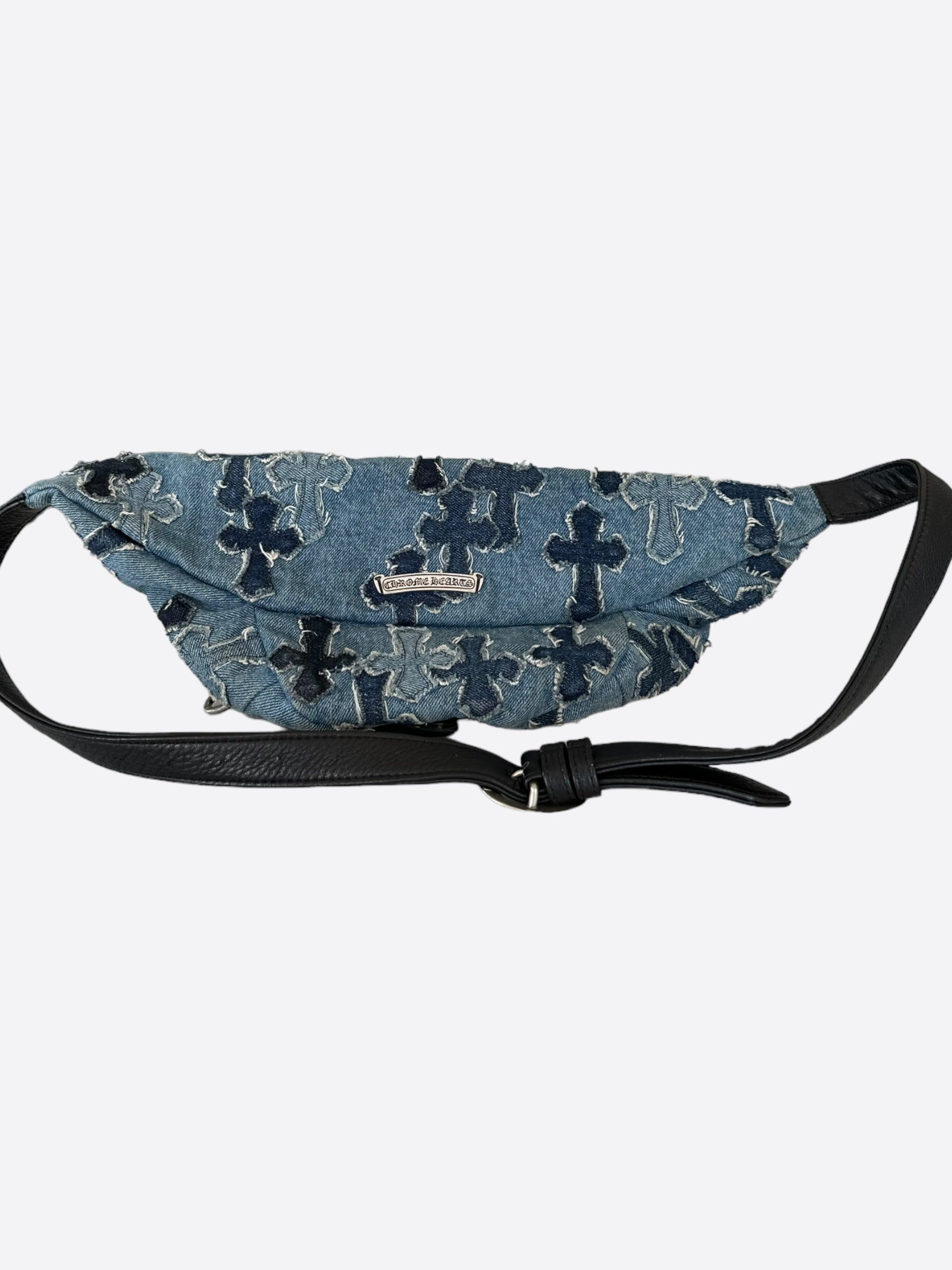 Chrome Hearts Blue Denim Embroidered Cross Patch Snat Bag – Savonches