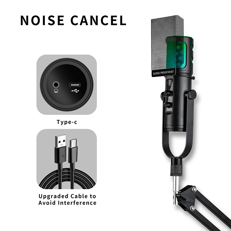 ZX-776 メタルライブストリーミングUSBマイク デスクトップPC/ノート