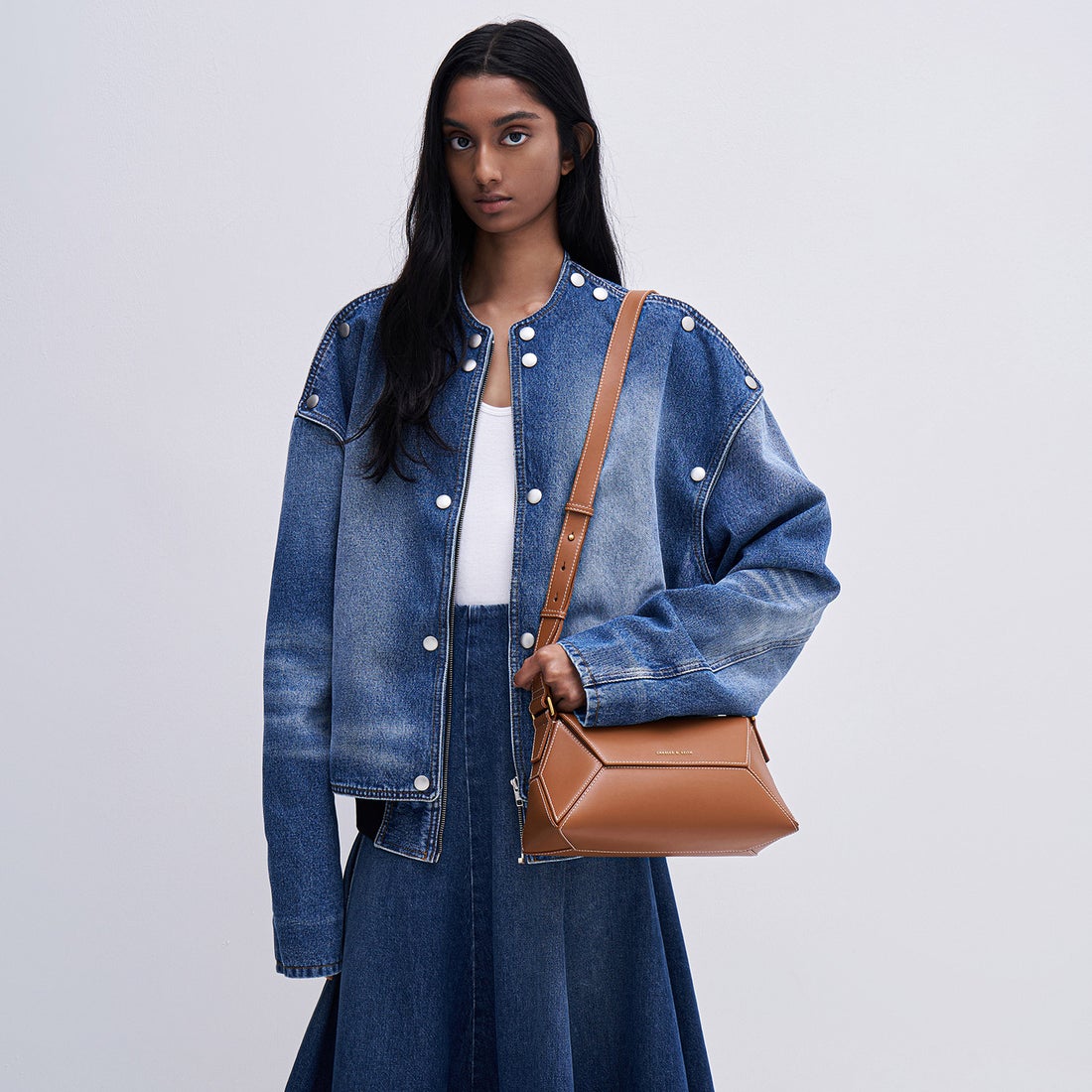 CHARLES & KEITH Nasrin ナスリン ジオメトリックショルダーバッグ