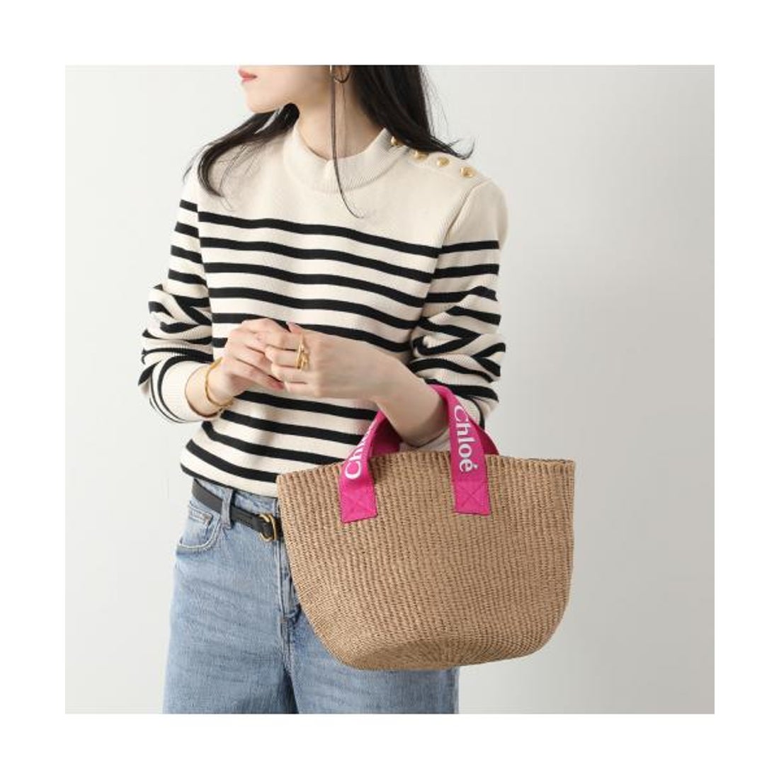 クロエ Chloe Chloe KIDS x Mifuko カゴバッグC20045 ハンドバッグ