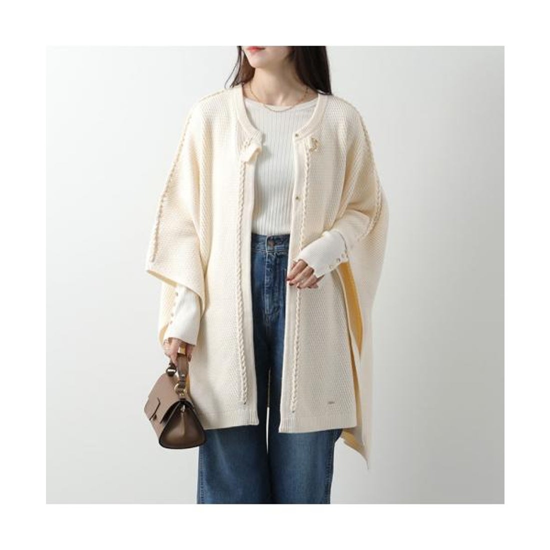 クロエ Chloe Chloe KIDS ケープ C20259 ポンチョ ニット （148/IVORY