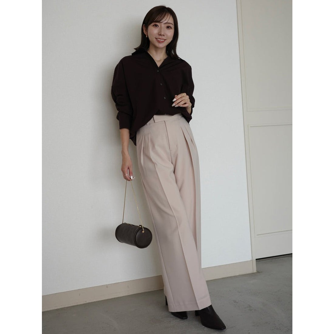 アニュアンス anuans スタンダードシャツ （DARK BROWN