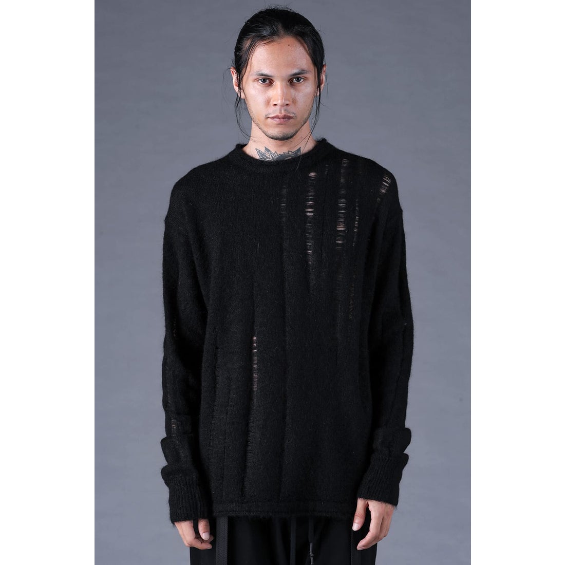 ディーハイゲン D.HYGEN Mohair Damage Knit Pullover （Black