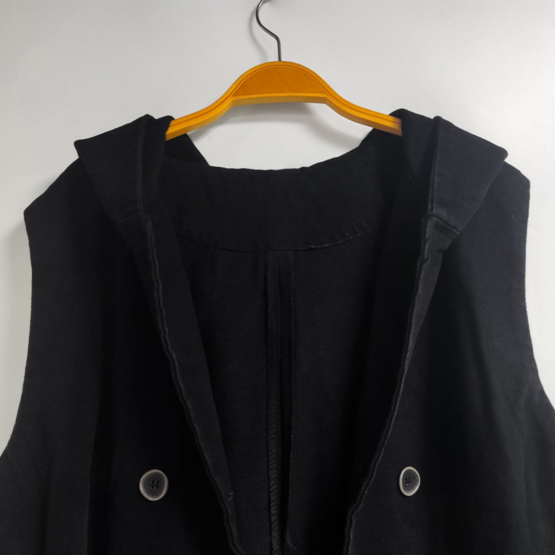 ドゥー ベル Doux Belle フード付きダブルボタンベスト レディース