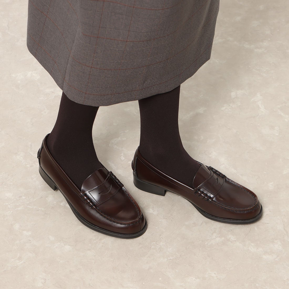 ハルタ HARUTA レディス牛革コインローファー(3E)（ブラウン） -靴