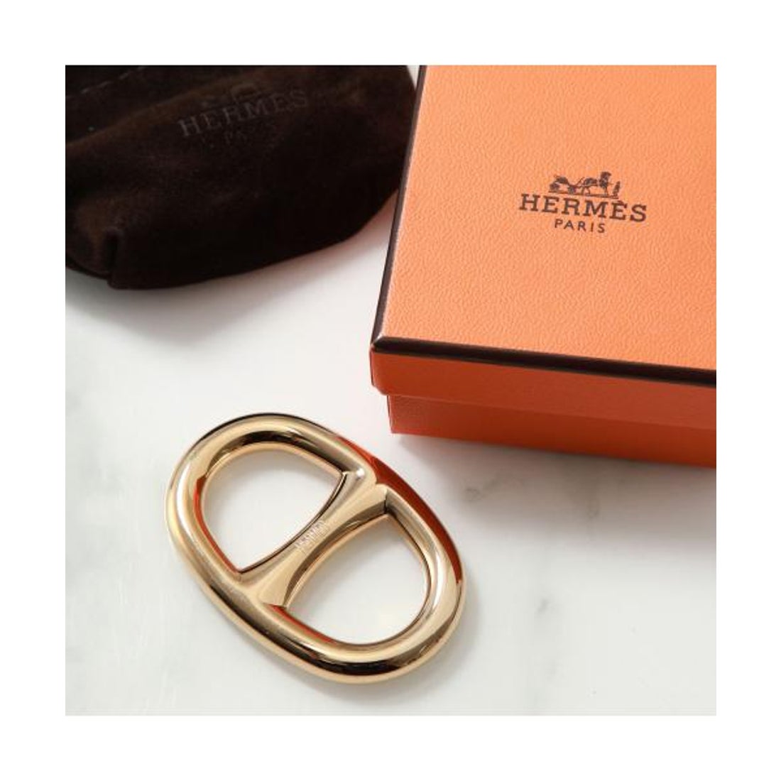 エルメス Hermes HERMES スカーフリング シェーヌダンクル Chaine