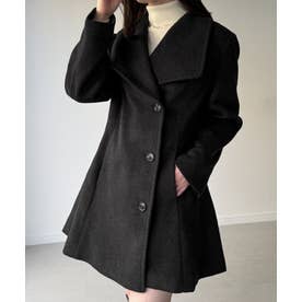 ジュノア JUNOAH ショールカラーミドル丈ウエストシェイプフレアコート