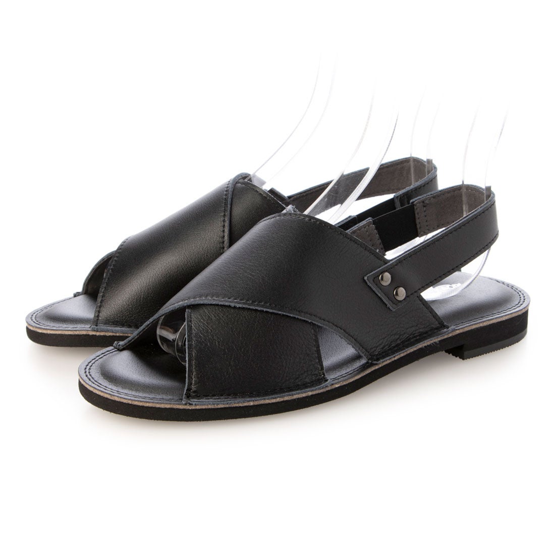 本革】 クロスバンドサンダル 7126 （ブラック） -モードカオリ MODE
