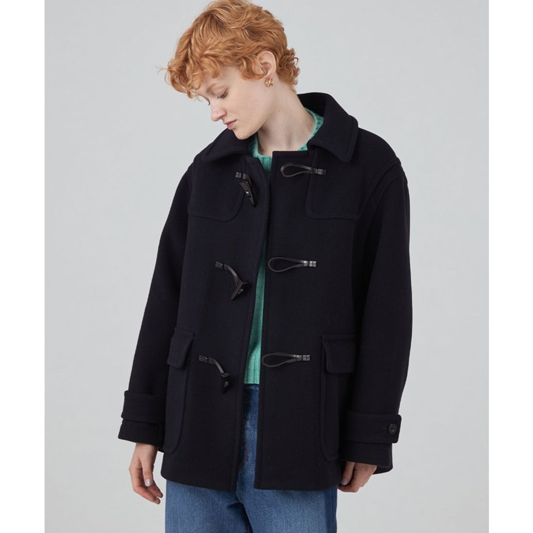 マカフィー MACPHEEウールナイロンメルトン ダッフルショートコート