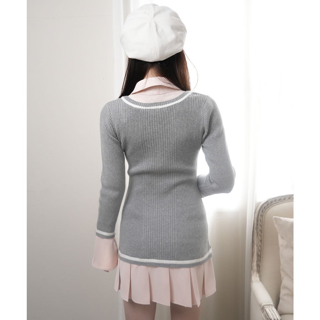 リップサービス LIP SERVICE シャツドッキングプリーツワンピース