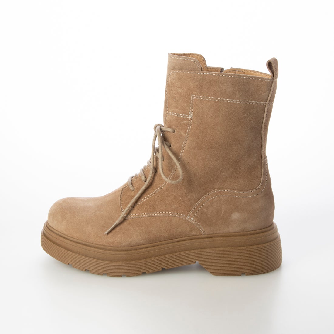 クシェリ QUSHELI トラックソールレースアップショートブーツ