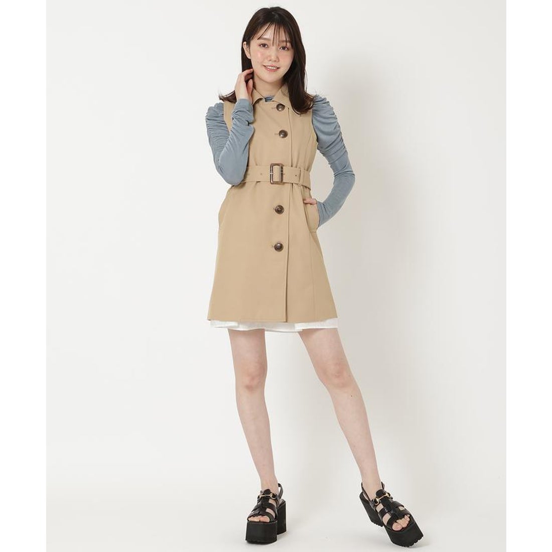 レディアゼル REDYAZEL ケープスプリングコート （ベージュ
