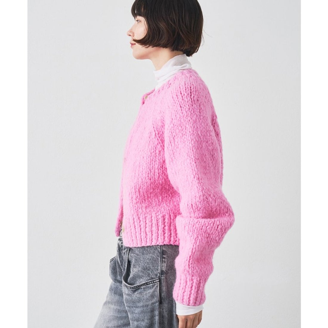 ウィムガゼット Whim Gazette ハンドニットカーディガン （pink