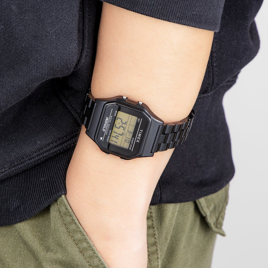 か*の様 TIMEX HUMVEE デジタル腕時計 クラシック ブラック 美品 TIMEX