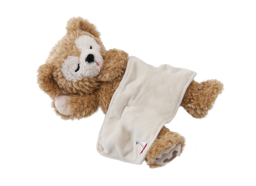 ゆーん希少ダッフィー ぬいぐるみ お顔のふっくら可愛い中国産 青い