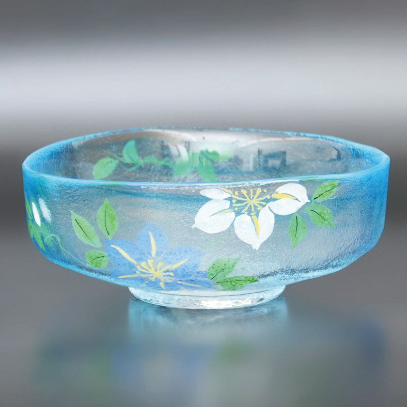 茶道具 平茶碗（ひらちゃわん） ガラス馬盥茶碗 鉄線 広畑 久仁彦