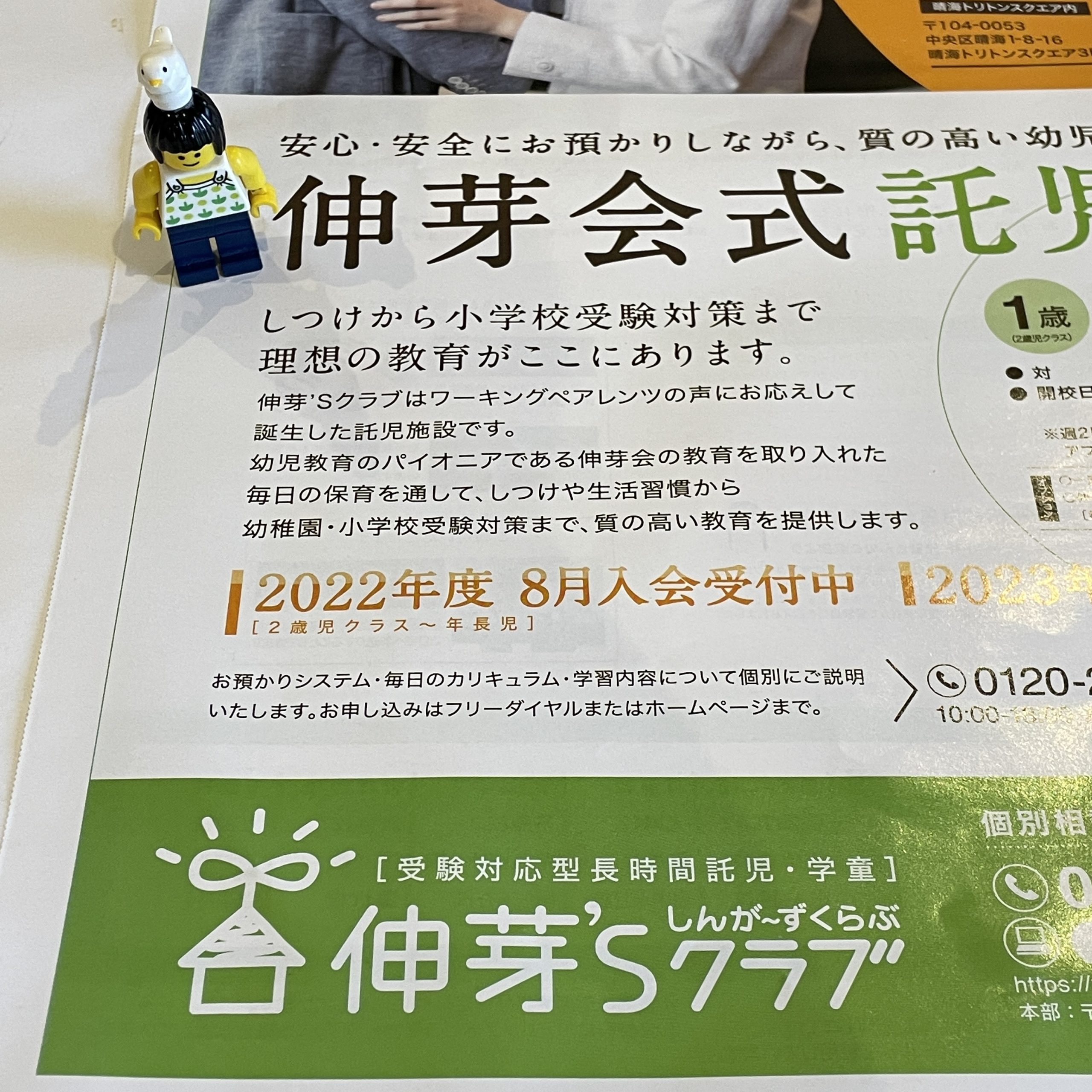 中1/小学校受験：「伸芽'Sクラブ」のチラシ | 『戦記』