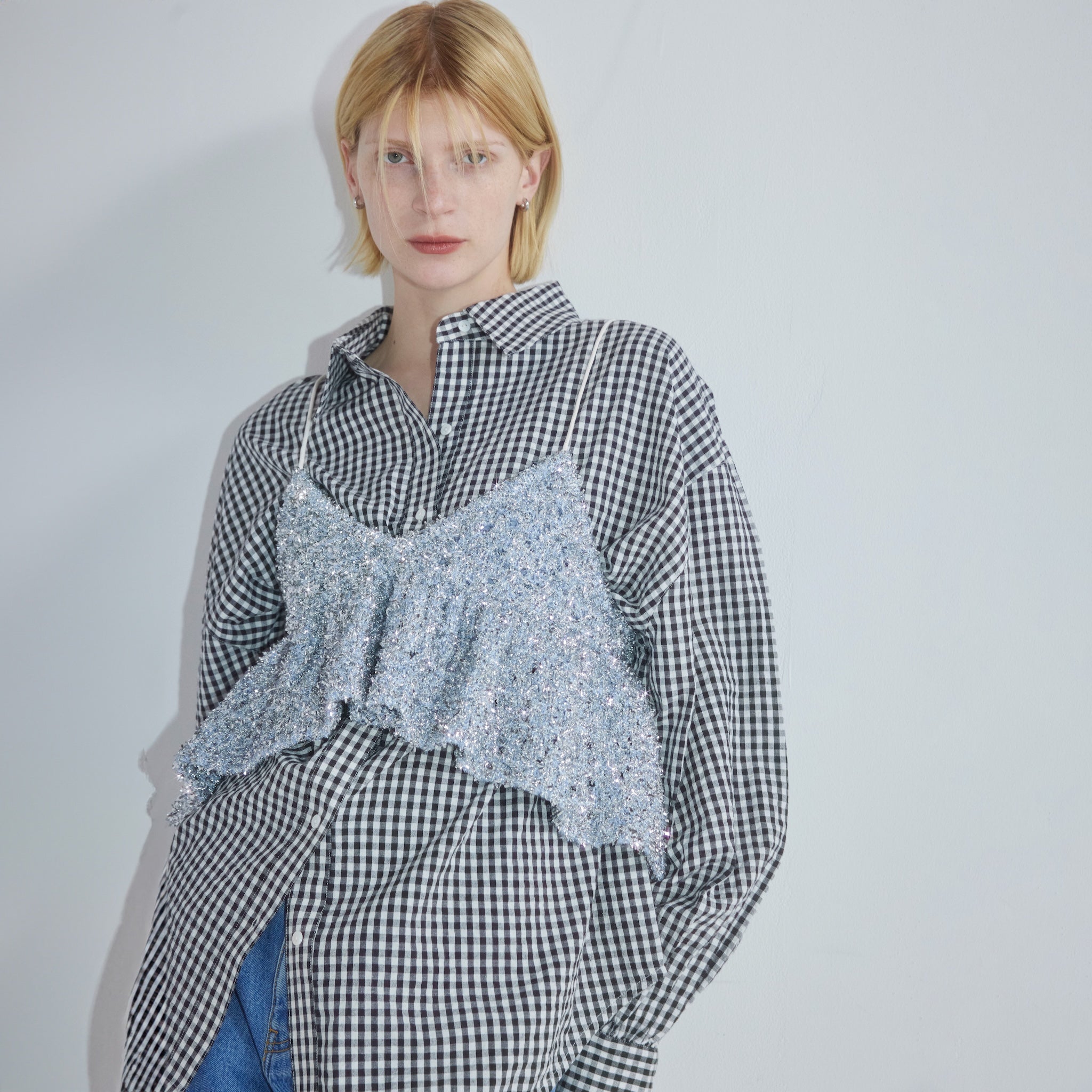 Mix Yarn Frill Knitビスチェ