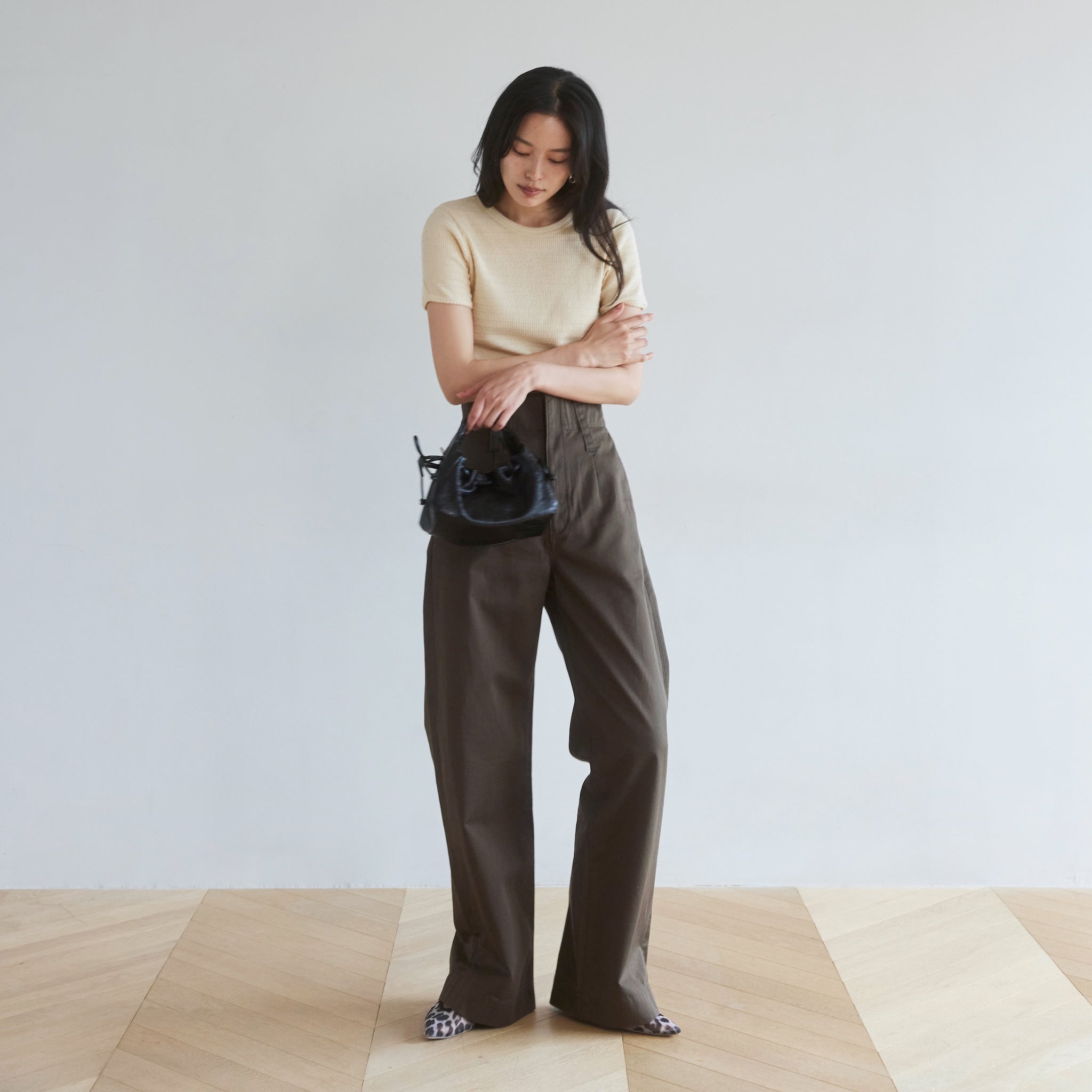 ハイウエストLOOSEチノトラウザー