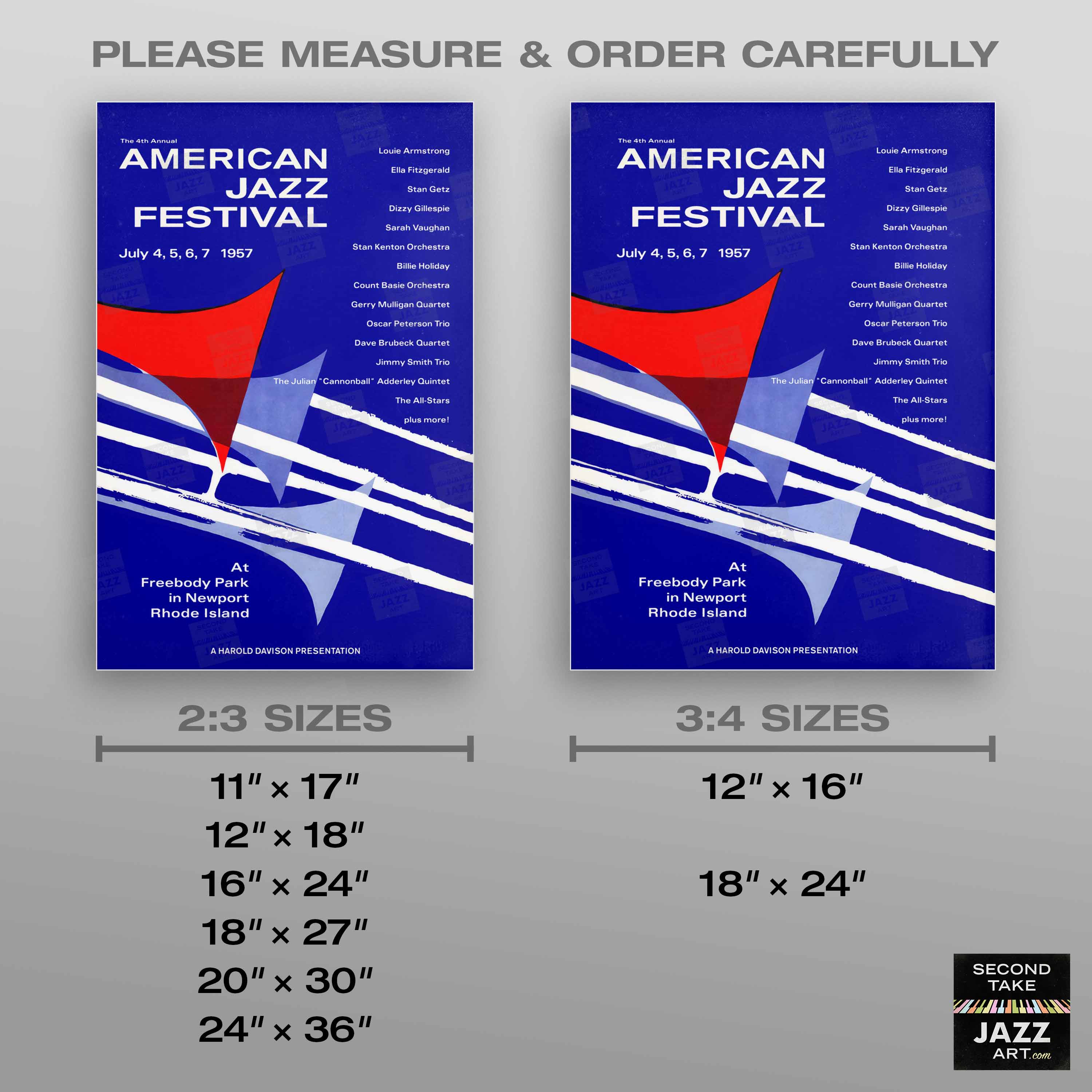 1957 Newport Jazz Festival jazz poster - Count Basie at Newport