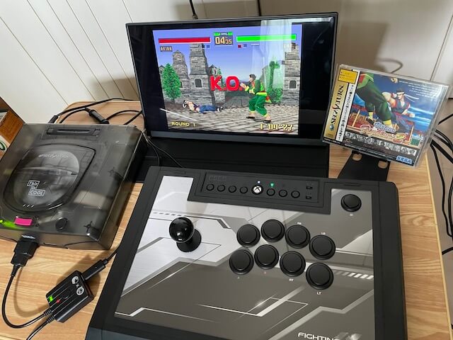 DC/SS 用スーパーコンバーターを使ってセガサターンで Fighting Stick