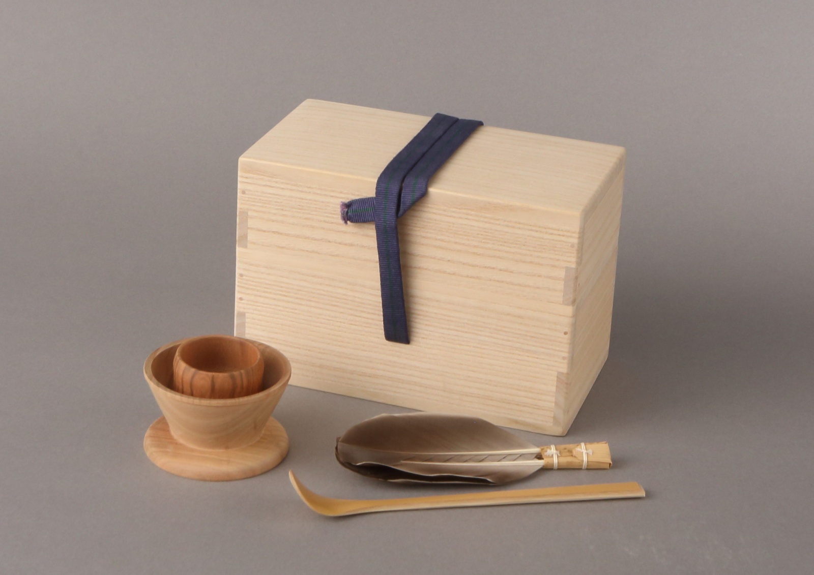 茶道具】 茶掃箱セット *茶上合*小羽箒*組小羽根*水屋茶杓*