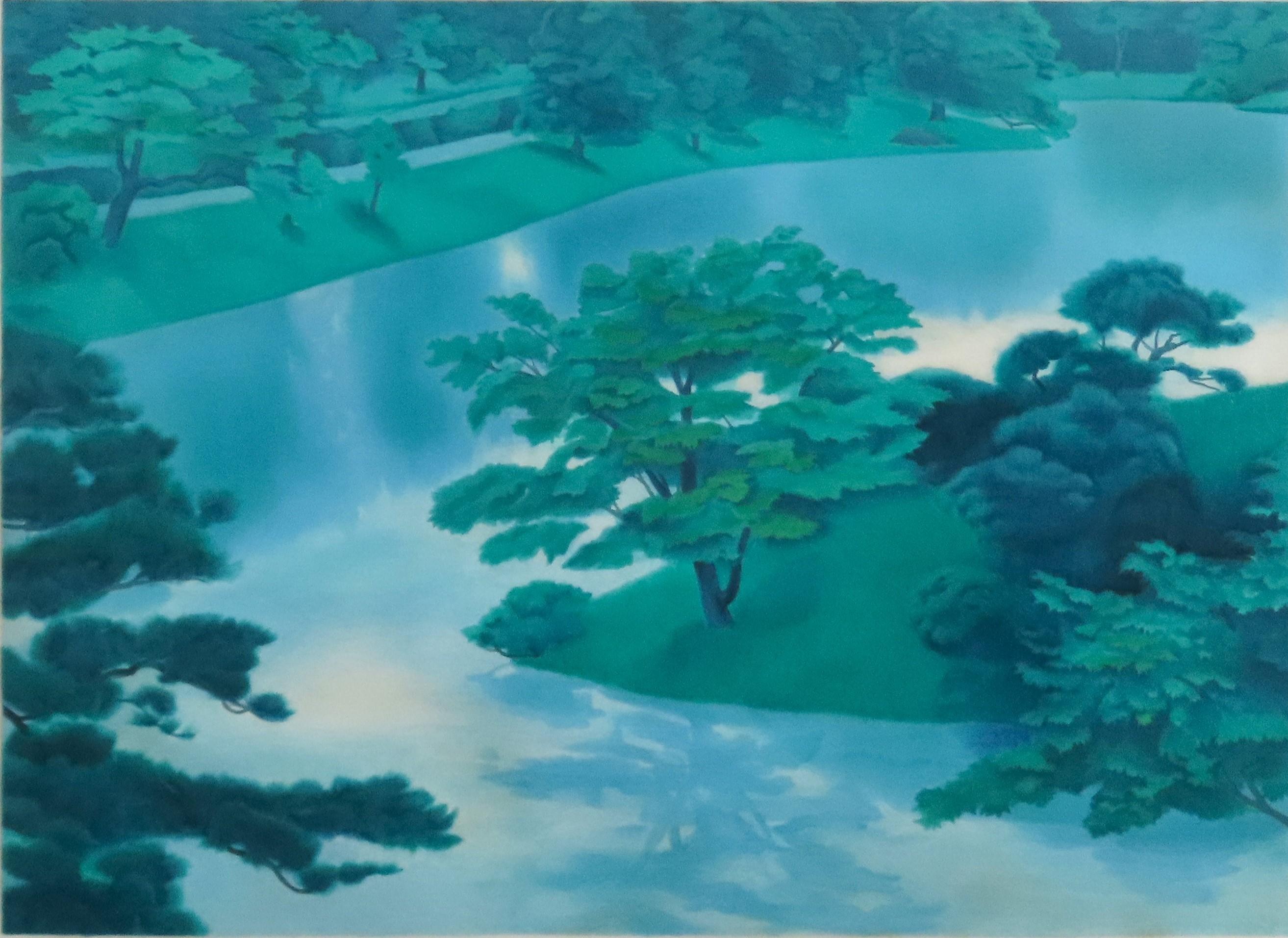 新品】東山魁夷「吉野の春」 ポスター 複製画 日本画 風景画 高級額付