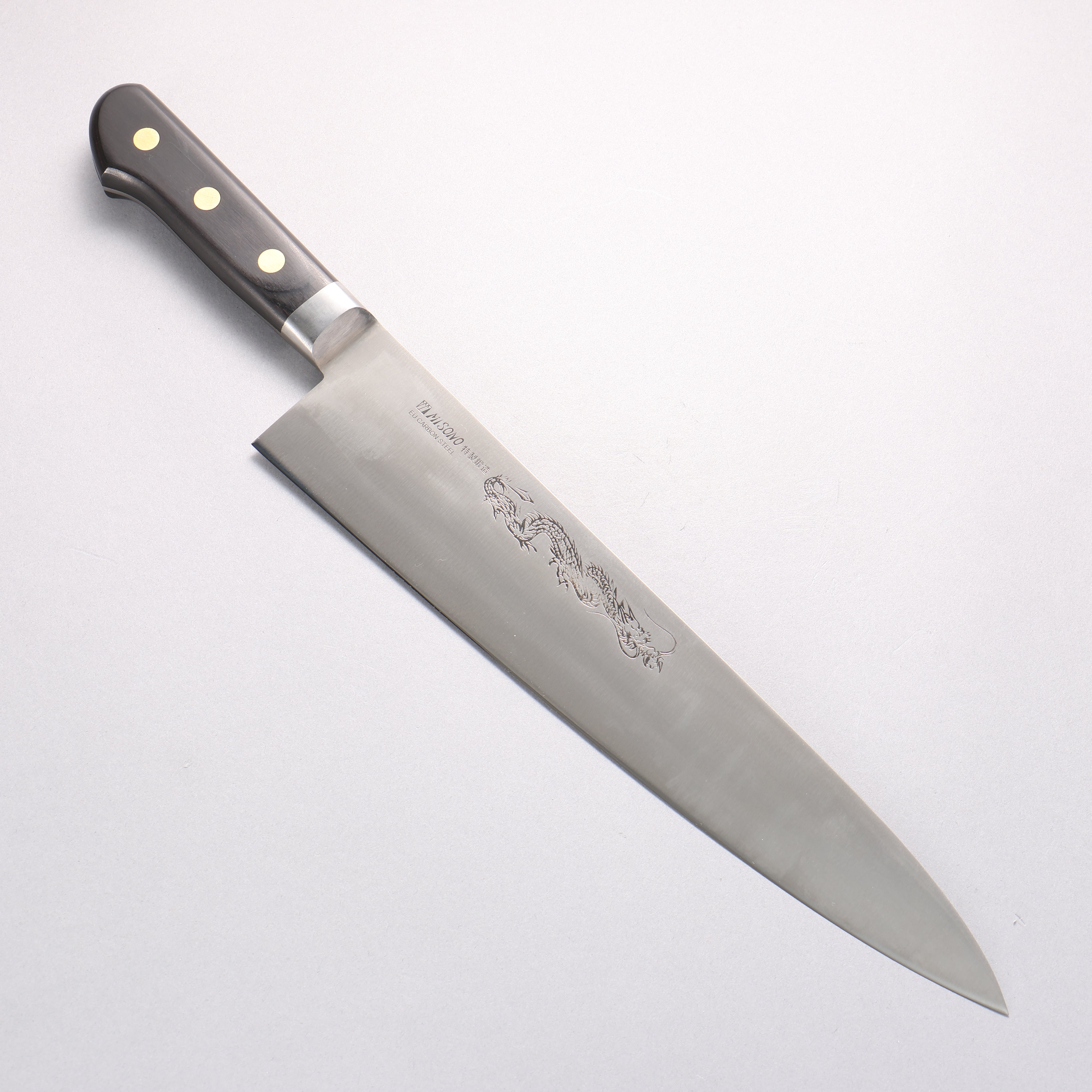 ミソノ スウェーデン鋼 龍の彫刻入り 牛刀包丁 – 清助刃物 Japan
