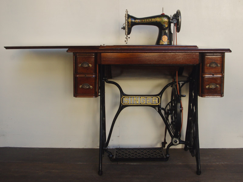 No.414 SINGER 15 シンガー製 豪華テーブル 家庭用足踏みミシン