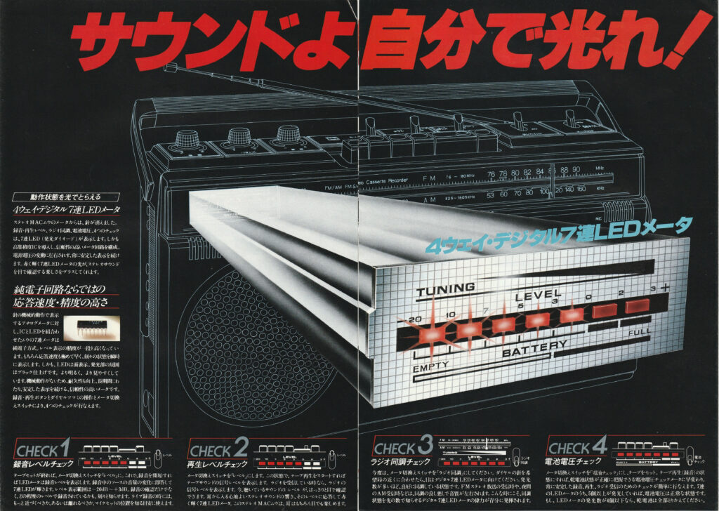 ナショナル RQ-4050 – LEDレベルメーターを初めて搭載したラジカセ