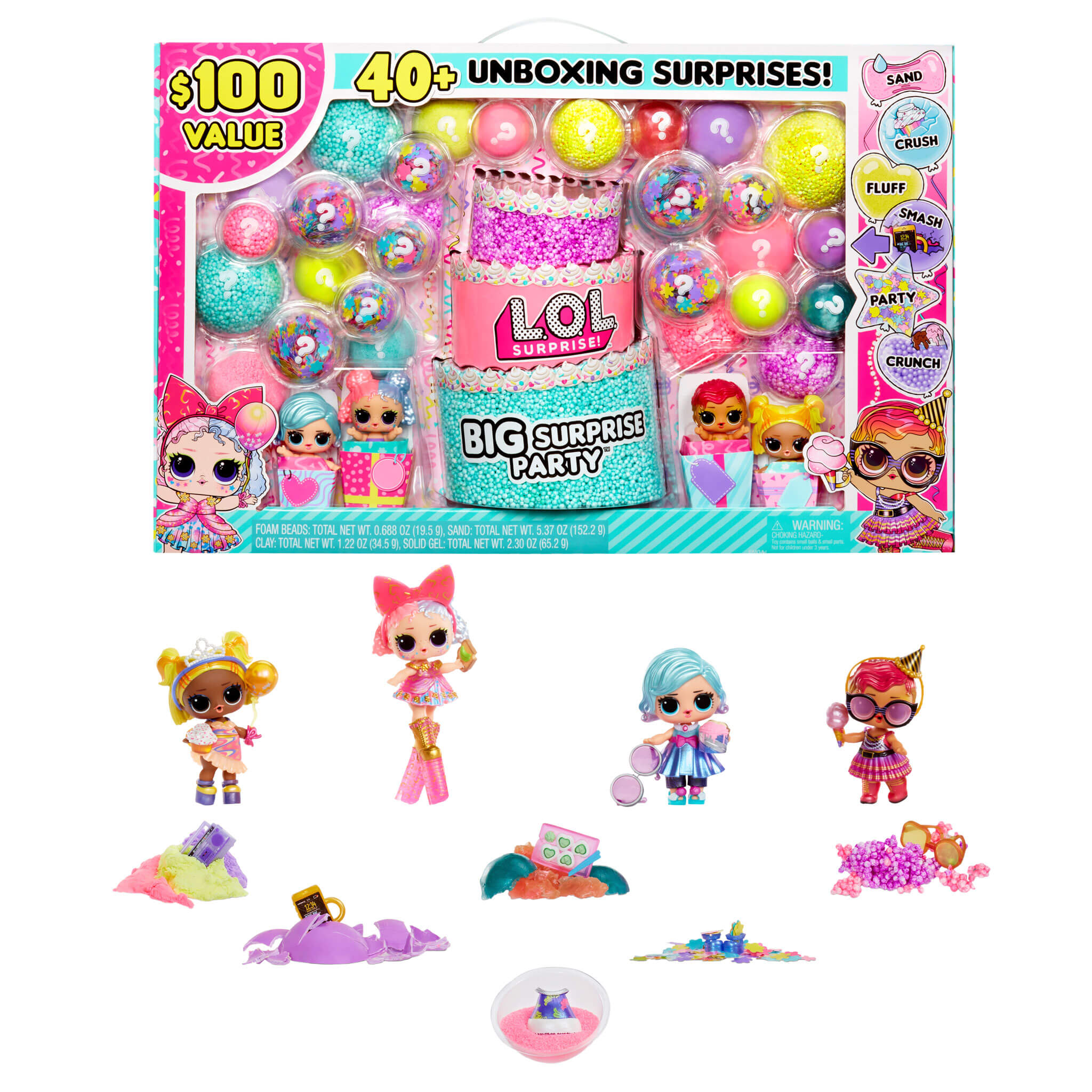 LOL Surprise Big Surprise Party - 4 Dolls & 40+ Surprises | $100