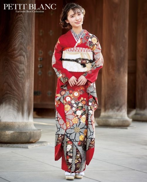 赤古典振袖23031 金駒刺繍付き｜振袖ネットレンタルはおりえん