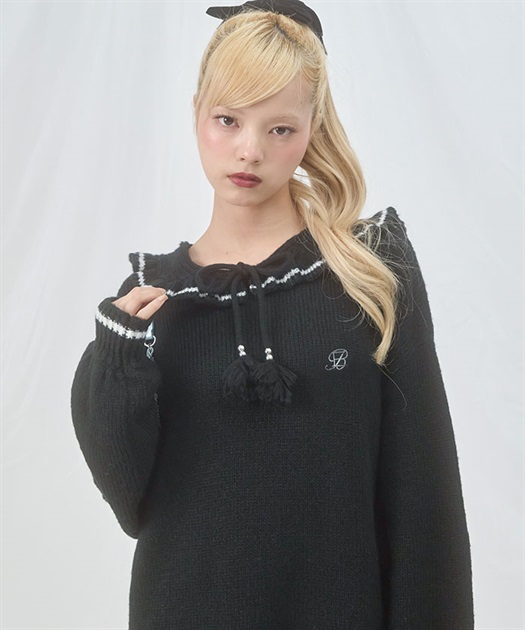 フリルカラーセーラーニット | axes femme online shop