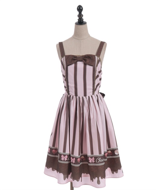 ボンボンショコラ柄ジャンパースカート【受注生産】 | Chalmiere