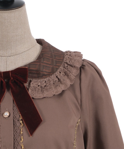 チョコレート柄衿ブラウス【受注生産】 | Chalmiere | axes femme