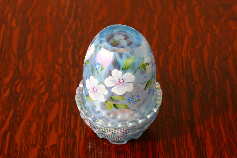 HKさま専用＞フェントン ブルーイリデセントグラス・プラムクレスト