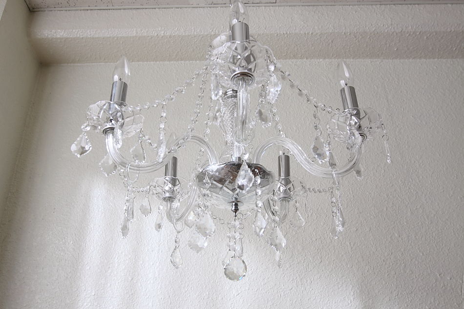 クリスタルガラス シャンデリア(5灯)｜アンティーク家具・照明の専門店