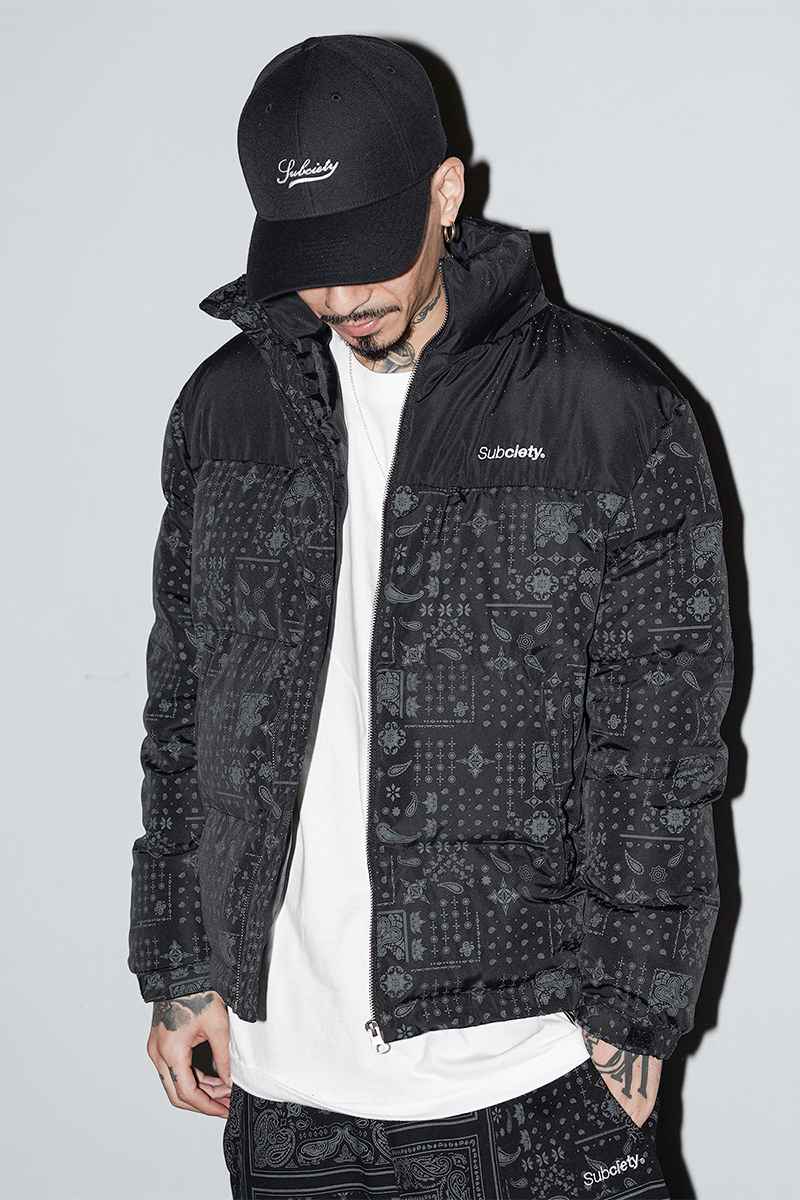 Subciety (サブサエティ) DOWN JKT BLACK/PAISLEY / ロック